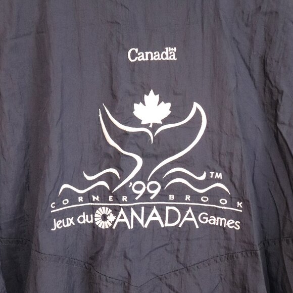 Vintage 1999 Brooks Windbreaker Navy/White NOS Canada Games Large - Picture 6 of 12